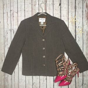 Oscar de la Renta Tan Wool Blazer • Size 8